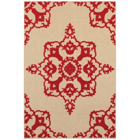 Oriental Weavers Cayman 097R9 4x6 Rectangle - Sand/ Red-Polypropylene C097R9117165ST